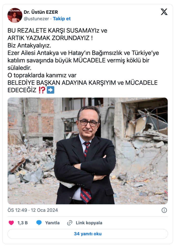 losev baskani dr ustun ezer den lutfu savas adayligina tepki